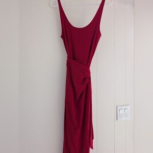 Reformation Elegant Backless Burgundy Dress